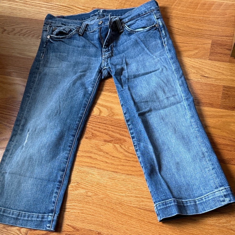 7 For All Mankind Blue Cropped Jeans